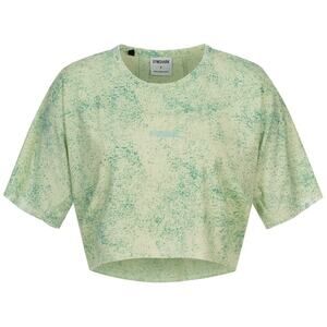 Gymshark Women’s Chalk Light Sage Green Paint Spatter Boxy Cropped Top Sz Small